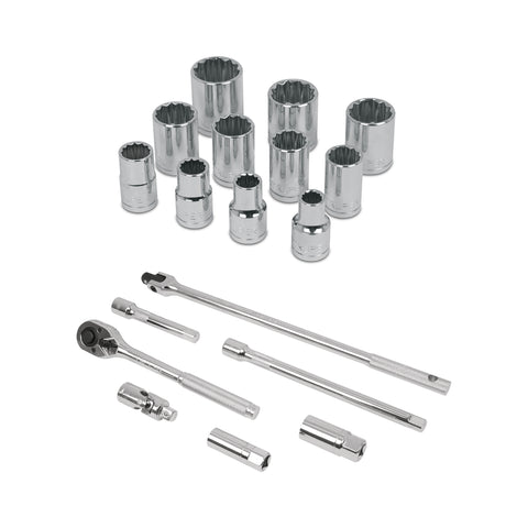 Juego de 18 herramientas cuadro 1/2' std para mecánico | JD-1/2X19P | 13934