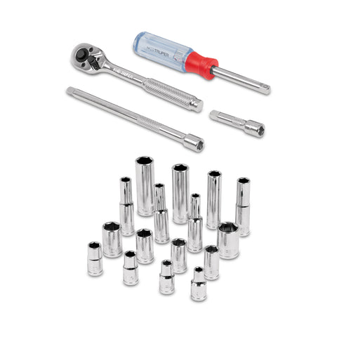 Juego de 20 herramientas cuadro 1/4' mm para mecánico | JD-1/4X21M | 13981