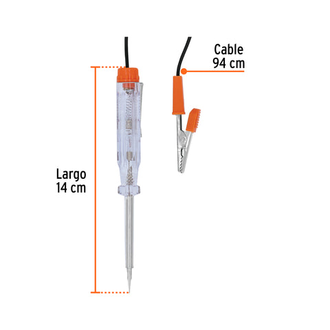 Probador de circuitos de corriente directa 14 cm c/caimán | PROCO-14X | 13987