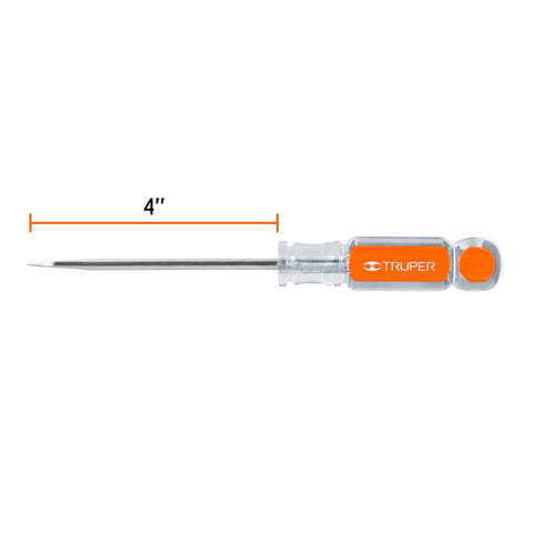 Desarmador plano 3/16' x 4' mango de acetato, Truper | DR-3/16X4 | 13990