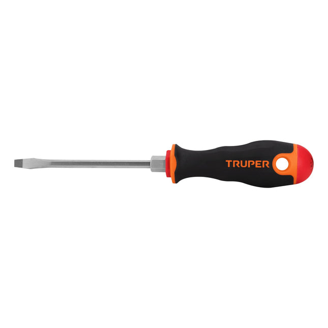 Desarmador plano 3/16' x 4' mango Comfort Grip, Truper | DR-3/16X4B | 13992