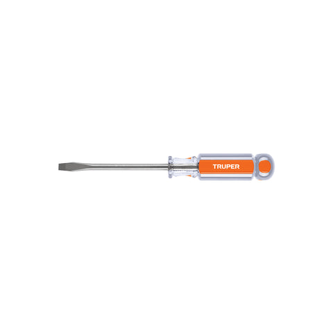 Desarmador plano 1/4' x 4' mango de acetato, Truper | DR-1/4X4 | 13996