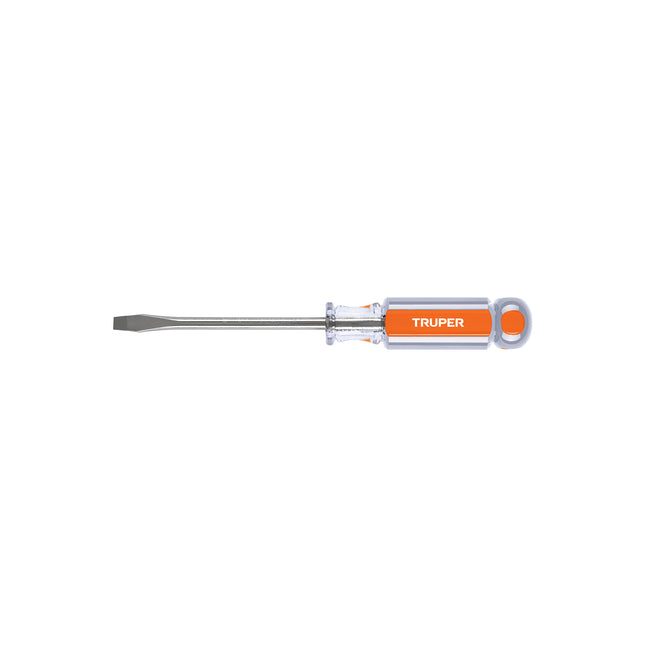 Desarmador plano 1/4' x 4' mango de acetato, Truper | DR-1/4X4 | 13996