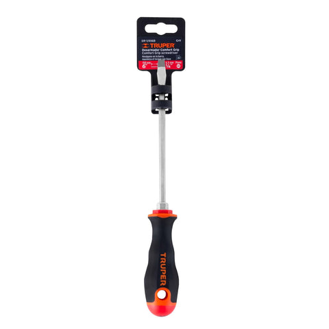 Desarmador plano 1/4' x 6' mango Comfort Grip, Truper | DR-1/4X6B | 14000