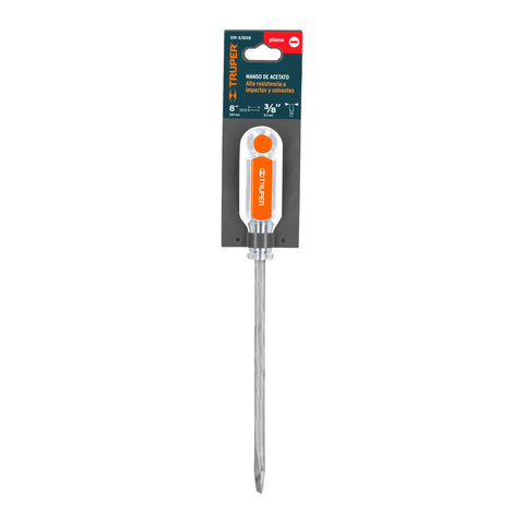Desarmador plano 3/8' x 8' mango de acetato, Truper | DR-3/8X8 | 14008