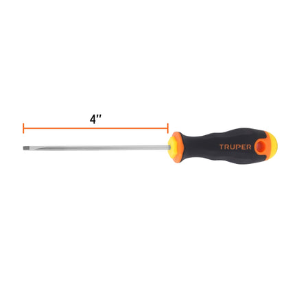 Desarmador cabinet 1/8' x 4' mango Comfort Grip, Truper | DG-1/8X4B | 14019