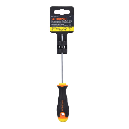 Desarmador cabinet 1/8' x 4' mango Comfort Grip, Truper | DG-1/8X4B | 14019