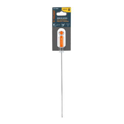 Desarmador cabinet 1/8' x 8' mango de acetato, Truper | DG-1/8X8 | 14026