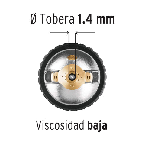 Pistola p/pintar gravedad HVLP vaso plástico, 1.4 mm, Expert | PIPI-440X | 14031