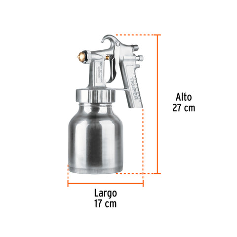 Pistola p/pintar baja presión, 1.5 mm, pulida, entrada inf | PIPI-200 | 14037
