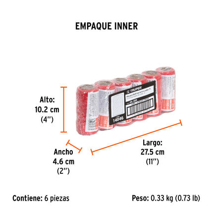 Carrete con 65 m de hilo para albañil rojo, Truper | HIL-65R | 14046