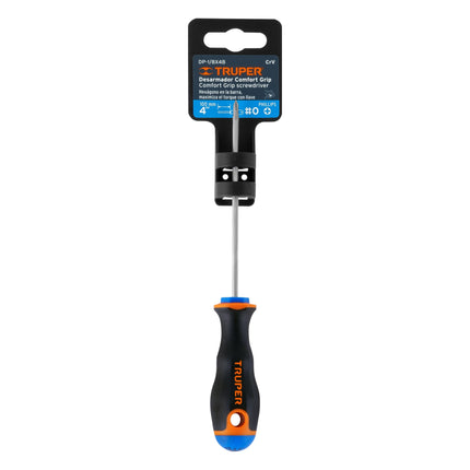 Desarmador de cruz 1/8' x 4' mango Comfort Grip, Truper | DP-1/8X4B | 14055