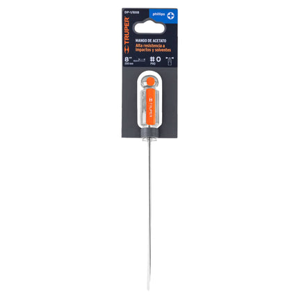 Desarmador de cruz 1/8' x 8' mango de acetato, Truper | DP-1/8X8 | 14059