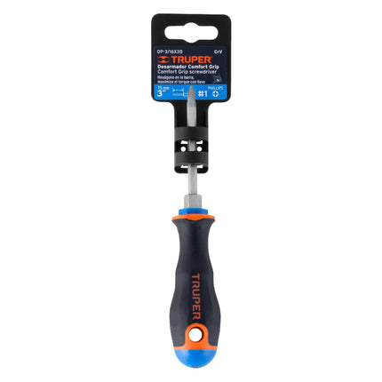 Desarmador de cruz 3/16' x 3' mango Comfort Grip, Truper | DP-3/16X3B | 14064