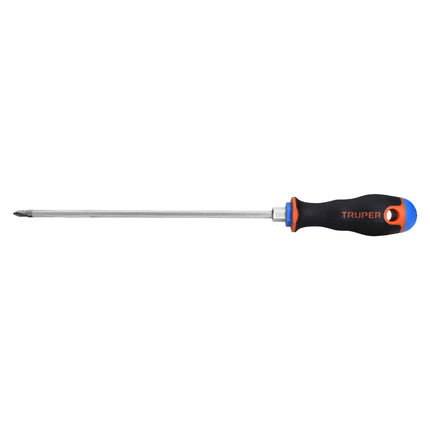 Desarmador de cruz 3/16' x 8' mango Comfort Grip, Truper | DP-3/16X8B | 14070