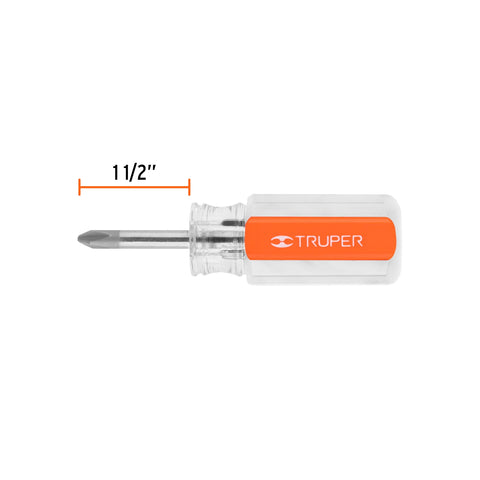 Desarmador de cruz 1/4' x 1-1/2' mango de acetato, Truper | DP-1/4X1-1/2 | 14071