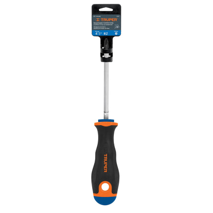 Desarmador de cruz 1/4' x 4' mango Comfort Grip, Truper | DP-1/4X4B | 14076