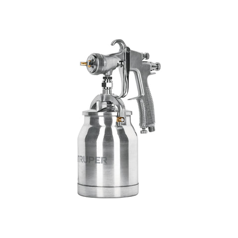 Pistola p/pintar succión HVLP vaso aluminio, 1.4 mm, Truper | PIPI-330 | 14084