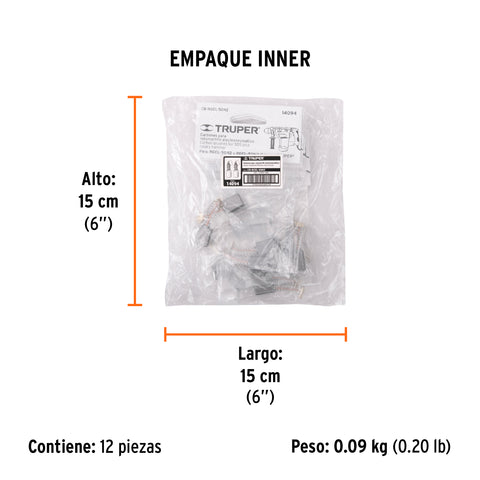 Bolsa con 2 carbones de repuesto para ROEL-50N2, TRUPER | CB-ROEL-50N2 | 14094