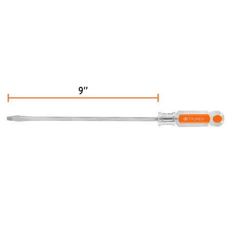 Desarmador plano 1/4 x 9' barra cuadrada mango acetato | DC-1/4X9 | 14098