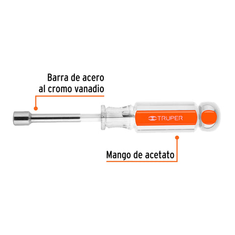 Desarmador de caja 5/16' mango de acetato, Truper | DJ-5/16 | 14125