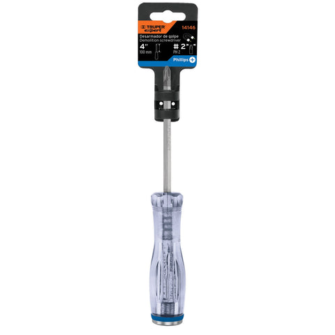 Desarmador de cruz de golpe 1/4' x 4', Truper Expert | GO-1/4X4C | 14146