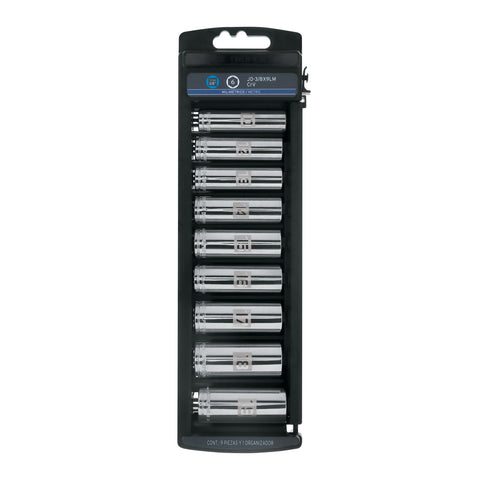 Juego de 9 dados largos cuadro 3/8' mm, Truper | JD-3/8X9LM | 14173