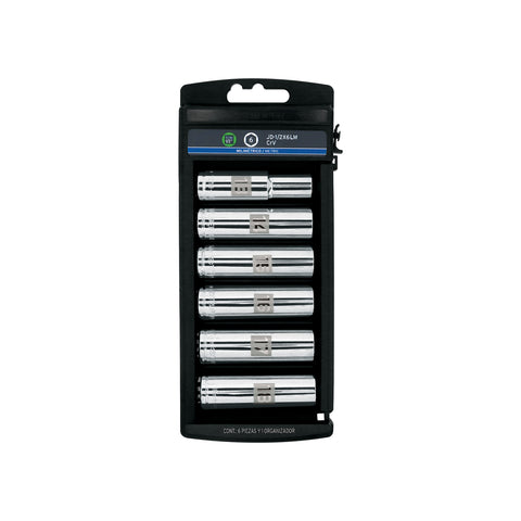 Juego 6 dados largos cuadro 1/2' mm, Truper | JD-1/2X6LM | 14175