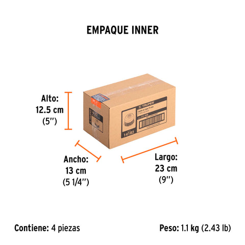 Carda copa 3' alambre ondulado fino, eje 5/8'-11, Truper | CO-508 | 14182