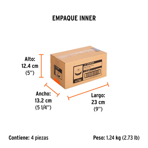 Carda copa 3' alambre trenzado fino, eje 5/8'-11, Truper | CT-608 | 14186