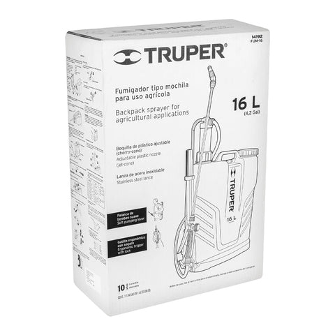 Fumigador de 16 L manual de mochila, Truper | FUM-16 | 14192