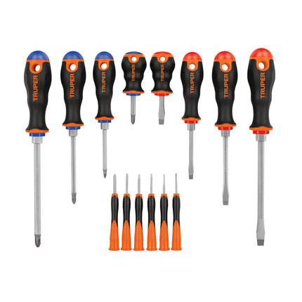 Juego de 8 desarmadores mango Comfort Grip y 6 de joyero | DTJ-14B | 14197