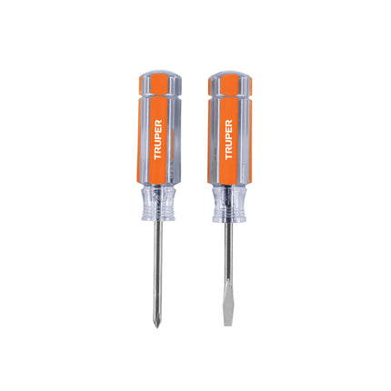Dúo de mini desarmadores mango de acetato, Truper | DES-MINI-2 | 14199