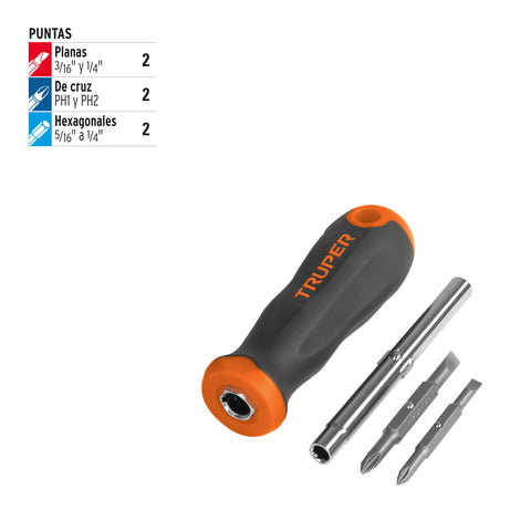 Desarmador 2 puntas dobles y barra con 2 cajas hexagonales | DT-4 | 14200