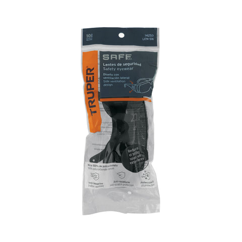 Lentes de seguridad grises, Truper Safe | LEN-SN | 14253