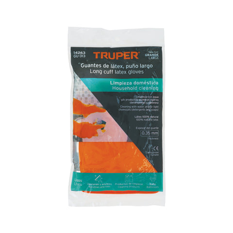 Guantes de látex para limpieza, G, TRUPER | GU-313 | 14263
