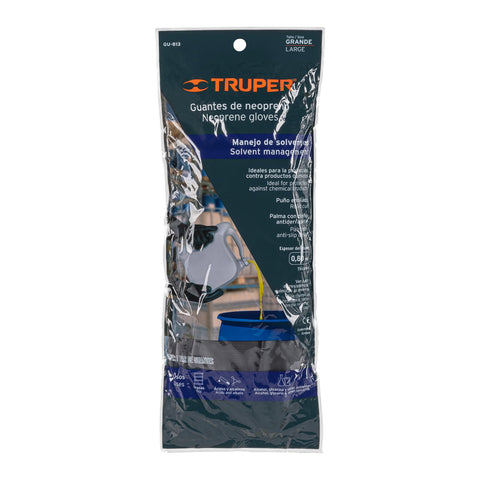 Guantes de neopreno para manejo de químicos, G, TRUPER | GU-813 | 14271