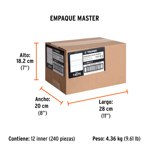 Lente sombra 11 para caretas CASO-3 y CASO-300-P, TRUPER | CRI-C-11 | 14275