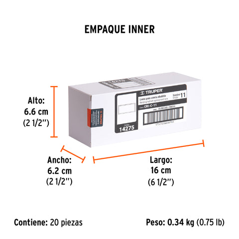 Lente sombra 11 para caretas CASO-3 y CASO-300-P, TRUPER | CRI-C-11 | 14275