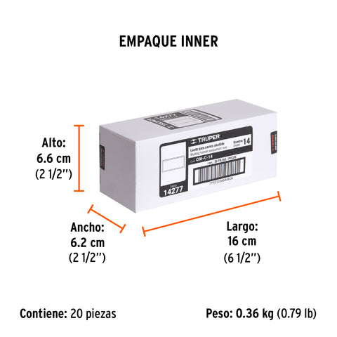 Lente sombra 14 para caretas CASO-3 y CASO-300-P, TRUPER | CRI-C-14 | 14277
