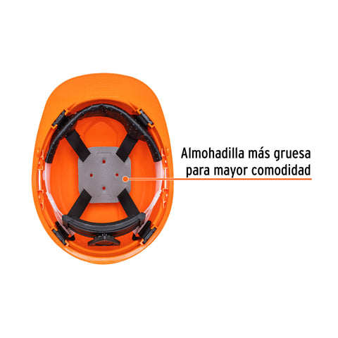 Casco de seguridad, ajuste de matraca, naranja, Truper | CAS-N | 14292