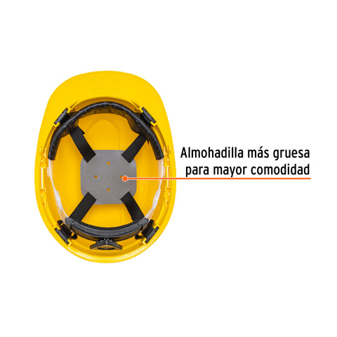 Casco de seguridad, ajuste de matraca, amarillo, Truper | CAS-A | 14294