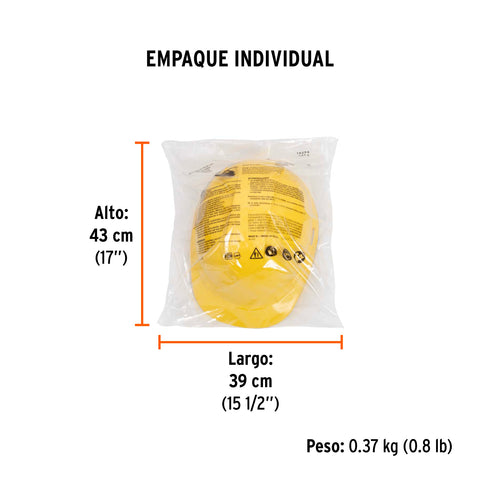 Casco de seguridad, ajuste de matraca, amarillo, Truper | CAS-A | 14294