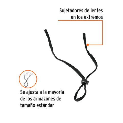 Cordón para lentes de seguridad, ajustable, Truper | COR-LS | 14306