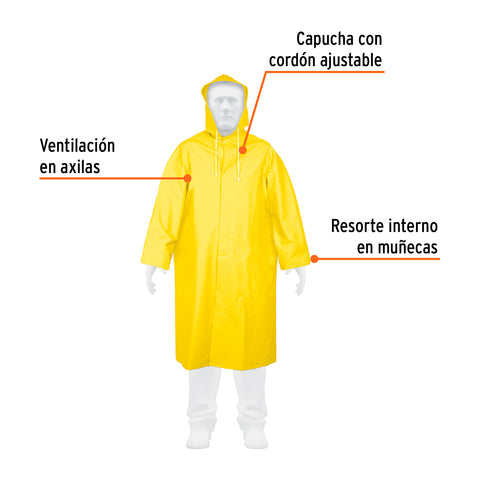 Gabardina impermeable doble capa, talla G, Truper | IMPER-L | 14415
