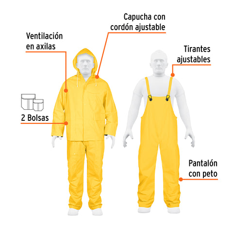 Conjunto impermeable doble capa, talla XG, Truper | TRA-PRO-XL | 14420