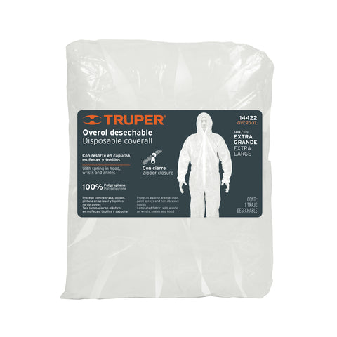 Overol desechable, talla XG, Truper | OVERD-XL | 14422