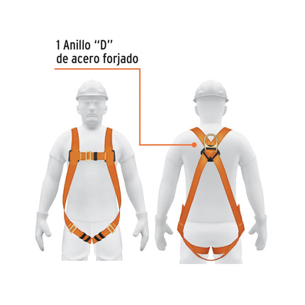 Arnés de cuerpo completo con 1 anillo, ANSI, Truper (ARN-5435)