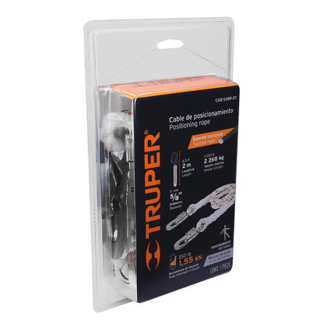 Cable de posicionamiento cuerda de poliéster de 2 m, Truper | CAB-5489-20 | 14436