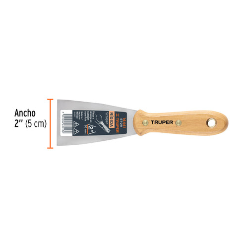 Espátula rígida 2' con mango de madera, Truper | ET-2R | 14441